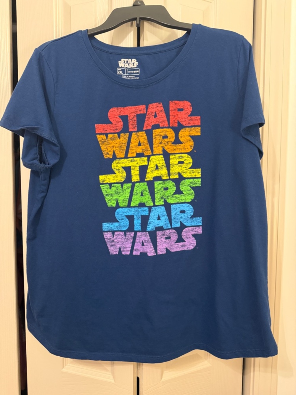 Star Wars Women's Navy Rainbow Logo Tee
